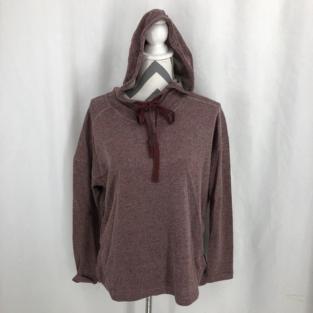 Max Studio Red High Low Long Sleeve Hoodie Sweatshirt A709S33 XS NWT